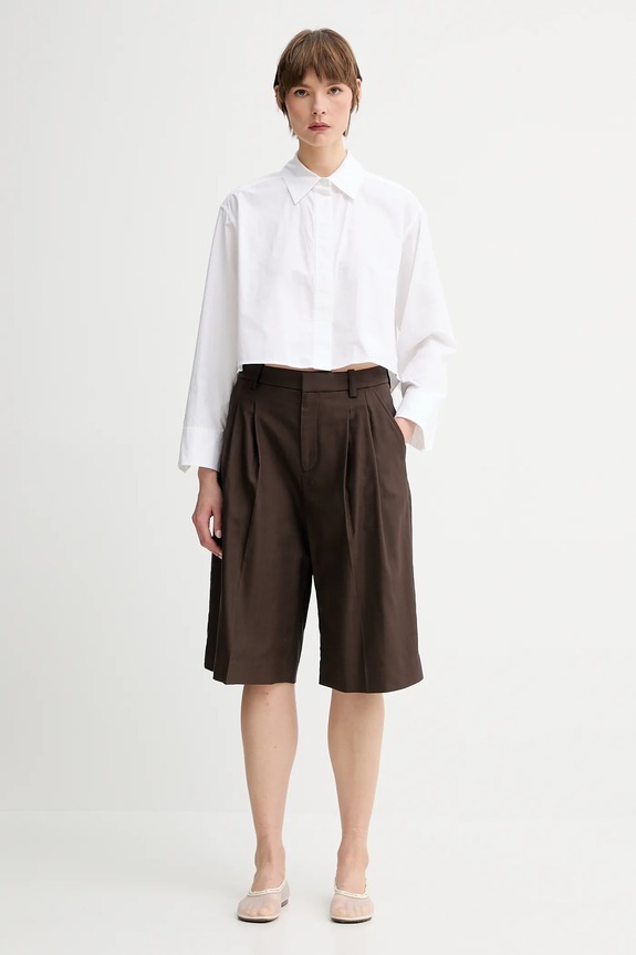 A.L.C. szorty Charlie 2PANT01171 brązowy AW25