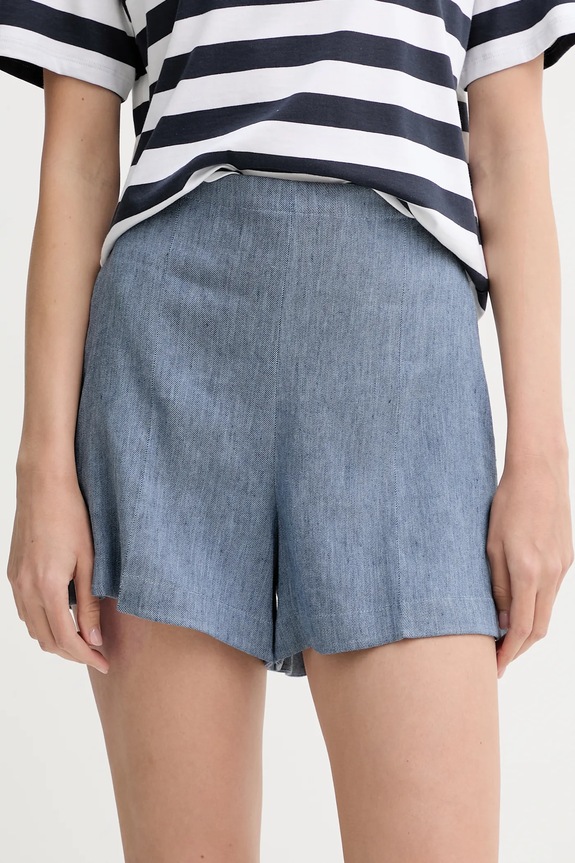Σορτς από λινό Theory με ελαστάν μπλε P0303201