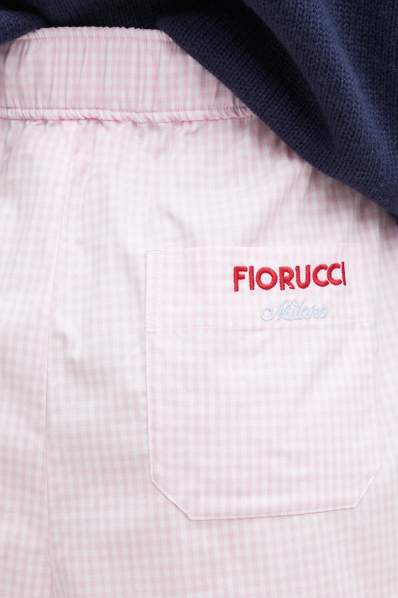 Bavlněné šortky Fiorucci Gingham Logo růžová W02SPBSH300CO01PN02