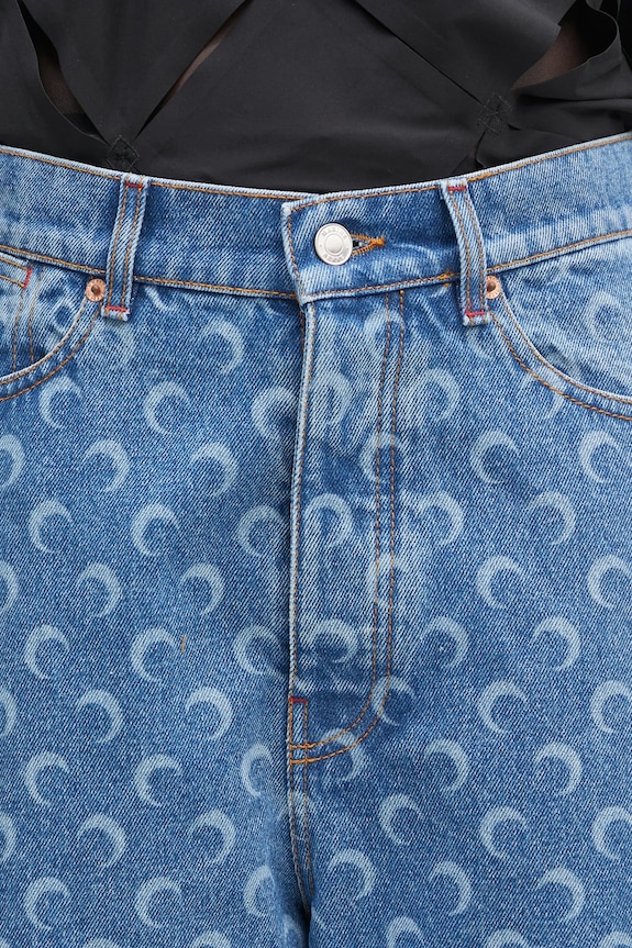 Marine Serre denim shorts Moon Laser Denim Skater blue USH004A.CDEN0002