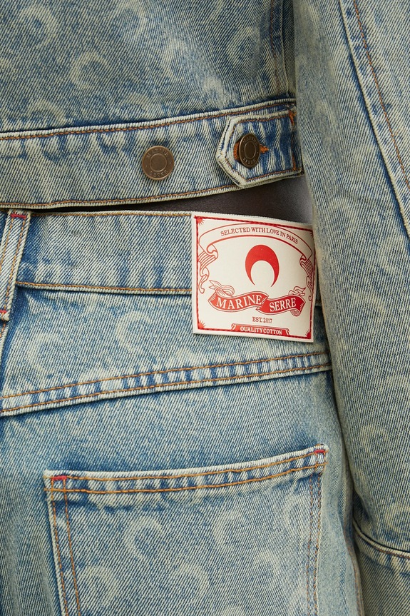 Marine Serre denim shorts Moon Laser Denim Skater blue USH004A.CDEN0003