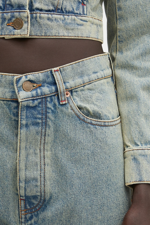 Marine Serre denim shorts Moon Laser Denim Skater USH004A.CDEN0003 blue