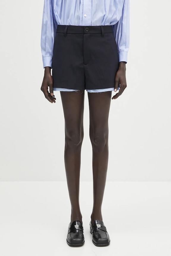 Шорти з домішкою шерсті AMBUSH Layered Suit Short Pants тканина темно-синій 12115378