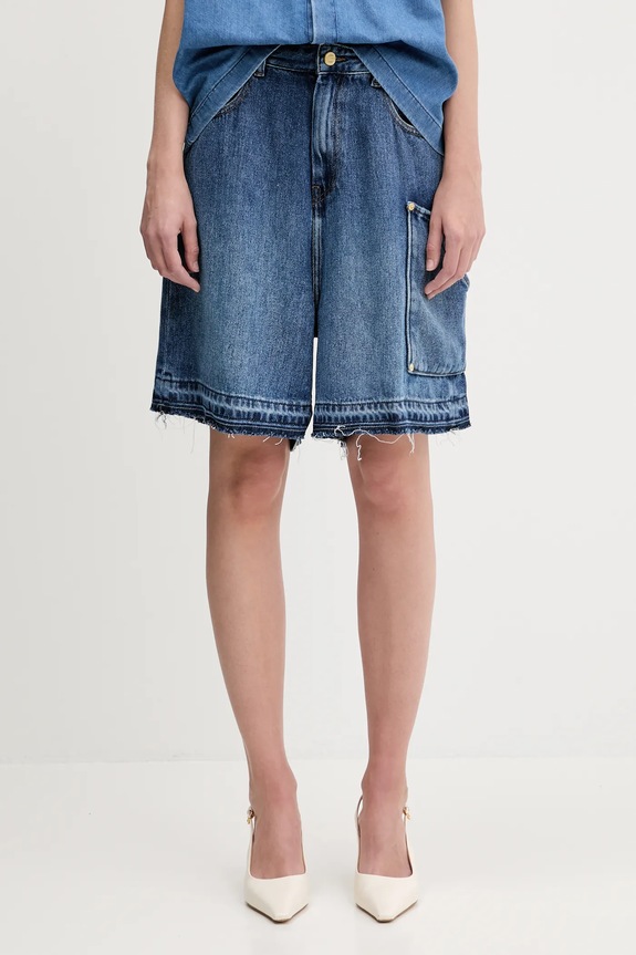 GANNI szorty jeansowe Light Denim pozostałe granatowy J1702