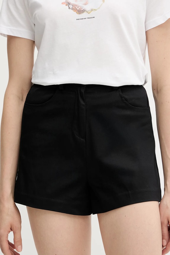 Kratke hlače Sisley tkanina crna 4ED4L901N