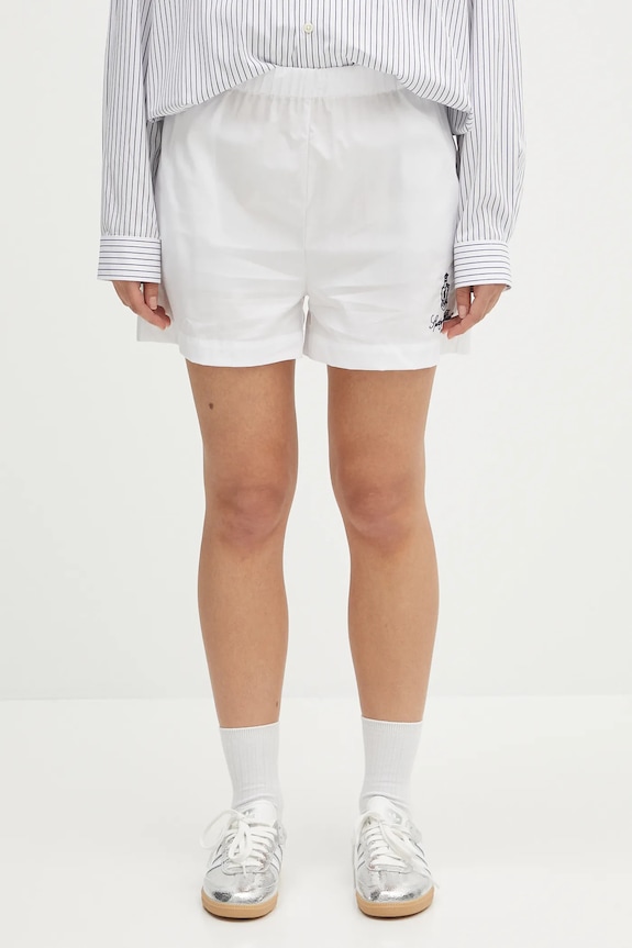 Sporty & Rich cotton shorts Vendome Poplin cotton white SH012606205WH01