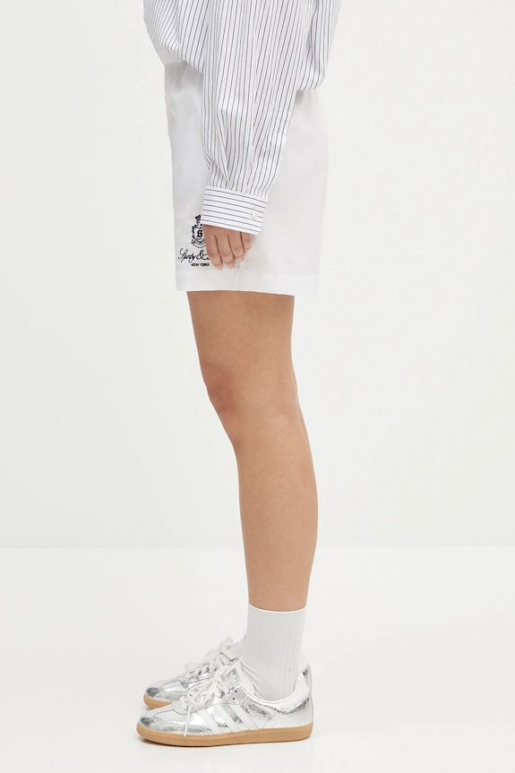 Sporty & Rich cotton shorts Vendome Poplin SH012606205WH01 white SS25