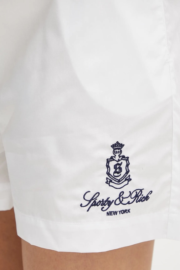 Sporty & Rich cotton shorts Vendome Poplin white SH012606205WH01