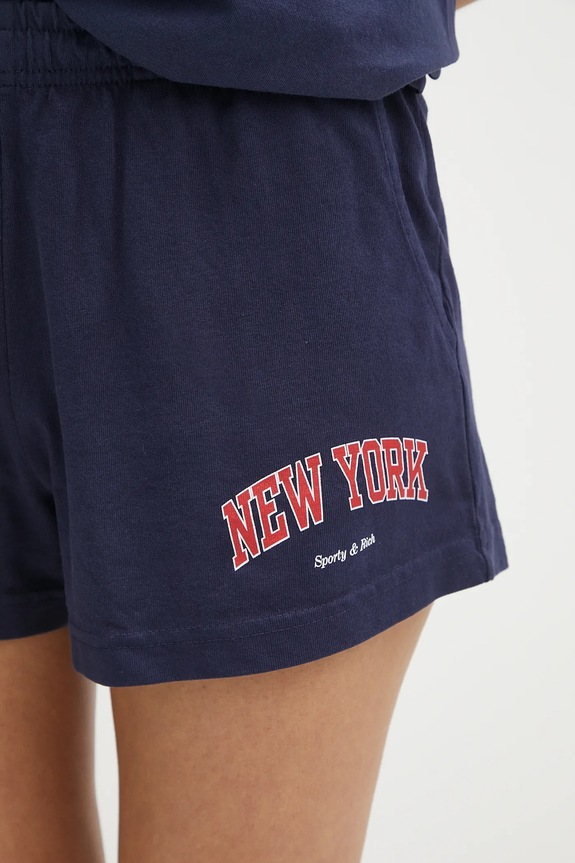Bavlněné šortky Sporty & Rich New York Ivy Disco Short námořnická modř SH037606304BL106