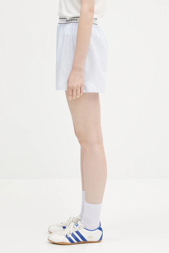 Sporty & Rich szorty bawełniane Serif Logo Oxford SH015620300ST03 niebieski SS25