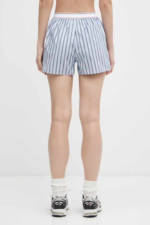 Clothing Sporty & Rich cotton shorts Serif Logo SH015621300MU02 blue