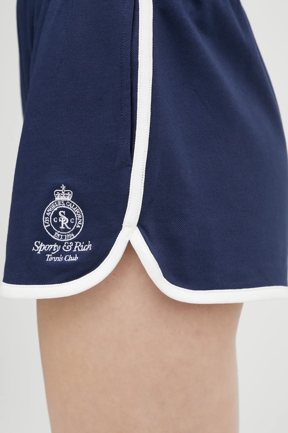 Sporty & Rich shorts Crown Tennis Pique navy SH050621304BL107
