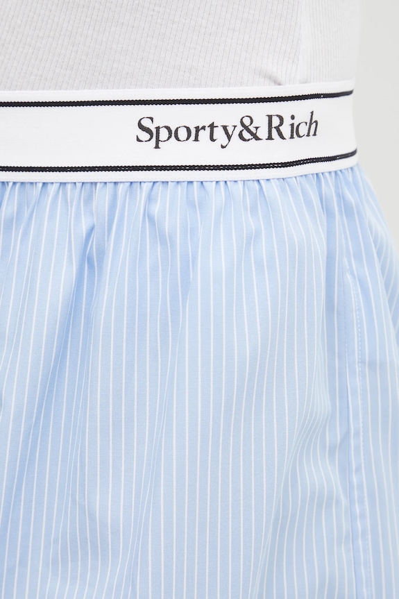Sporty & Rich pantaloncini in cotone Serif Logo Gym blu SH015602300ST08