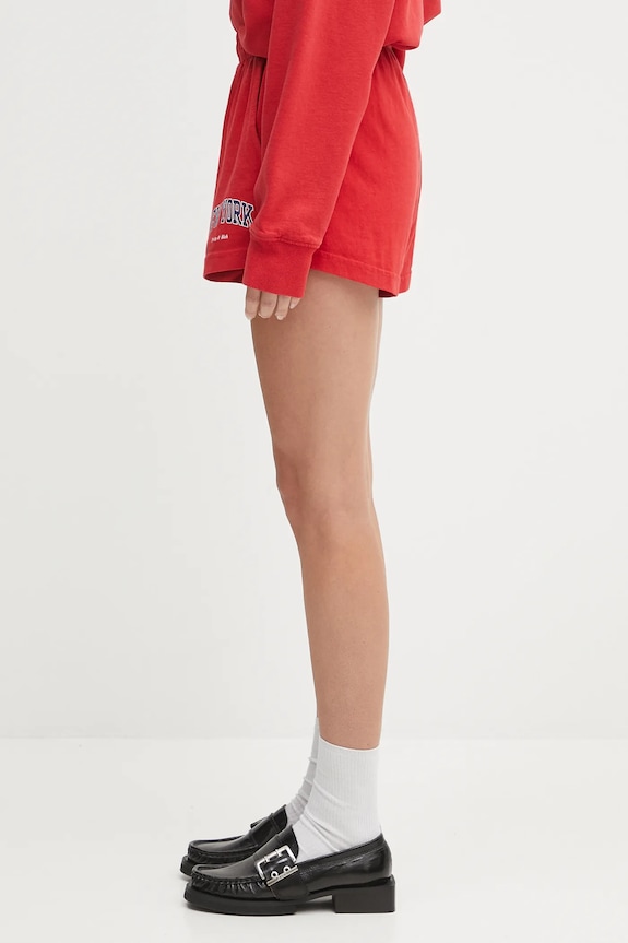 Pamučne kratke hlače Sporty & Rich New York Ivy Disco SH037602077RE15 crvena SS25