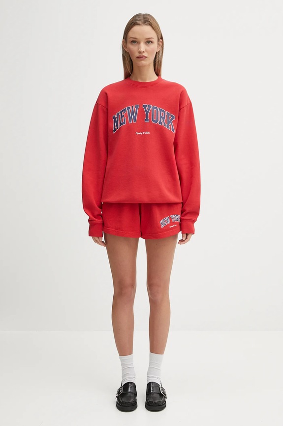 Pamučne kratke hlače Sporty & Rich New York Ivy Disco SH037602077RE15 crvena