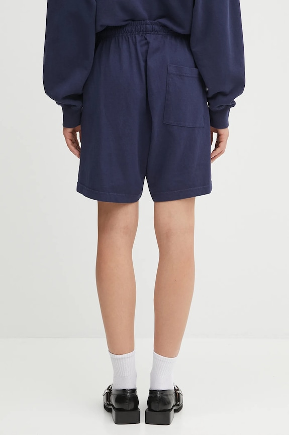 Abbigliamento Sporty & Rich pantaloncini in cotone Serif Logo Gym SH039602300BL106 blu navy