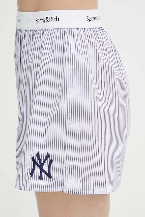 Sporty & Rich cotton shorts Yankees Serif blue SH004623631ST09