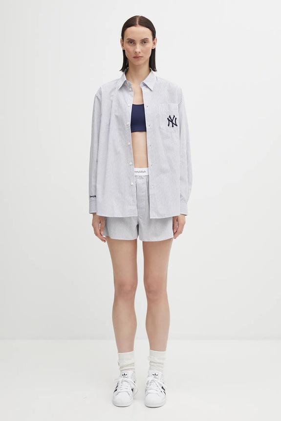 Sporty & Rich cotton shorts Yankees Serif SH004623631ST09 blue