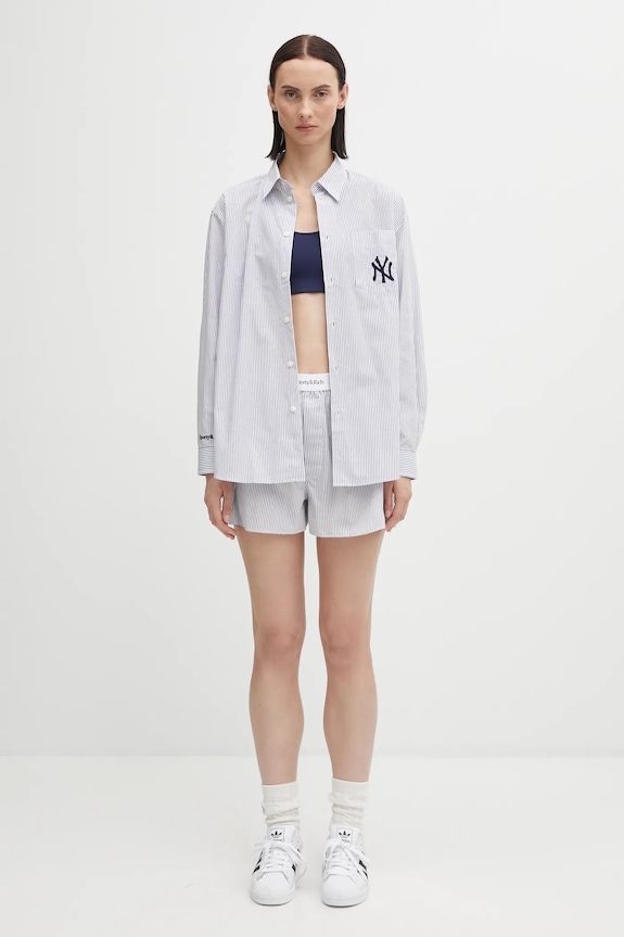 Sporty & Rich cotton shorts Yankees Serif SH004623631ST09 blue
