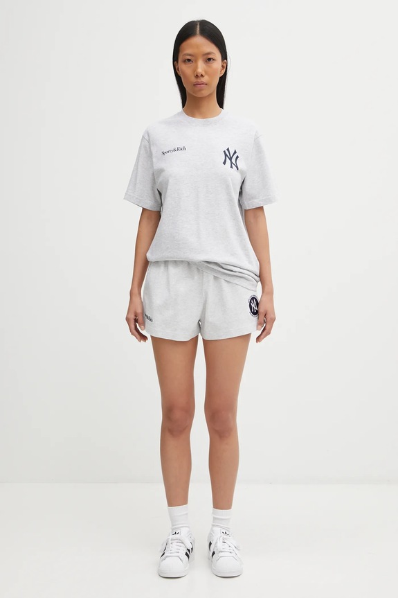Bavlněné šortky Sporty & Rich Yankees Serif Disco SH037623659GY03 šedá