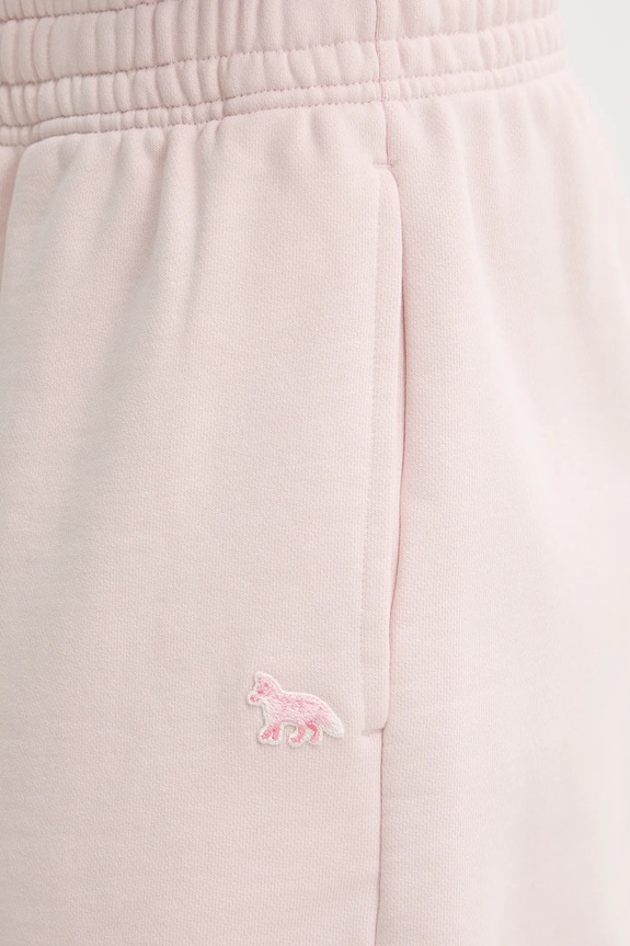Bavlněné šortky Maison Kitsuné Baby Fox Patch Regular růžová MW01113KM0325