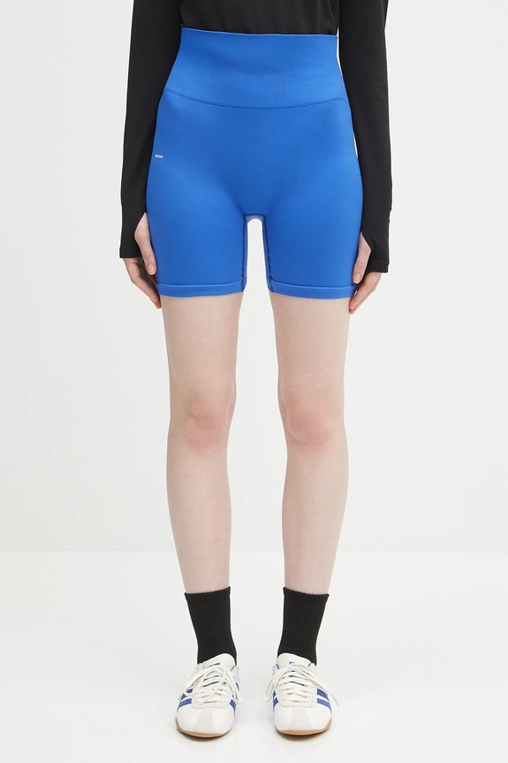 Pangaia pantaloni scurți Plant-Stretch Compressive Shorts tricotaj albastru 10002485