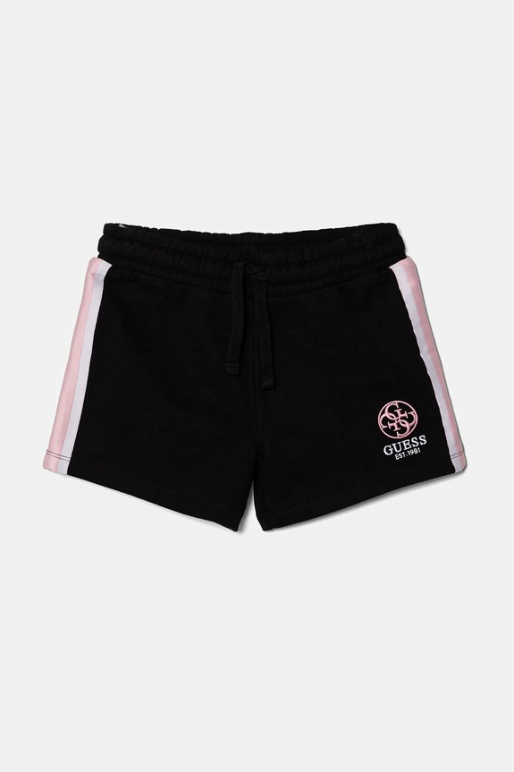 Guess pantaloni scurți din bumbac pentru copii casual negru J5RD09.KAD74.PPYA