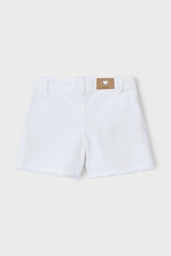 Djevojčice Dječje pamučne kratke hlače Mayoral 3205.6J.Mini.PPYA bijela