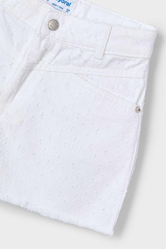 Dječje pamučne kratke hlače Mayoral bijela 3205.6J.Mini.PPYA