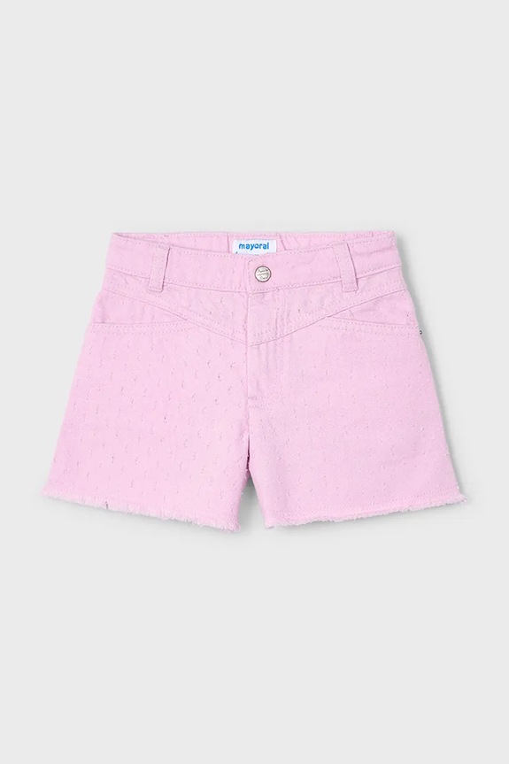 Mayoral pantaloni scurți din bumbac pentru copii 3205.6J.Mini.PPYA roz SS25