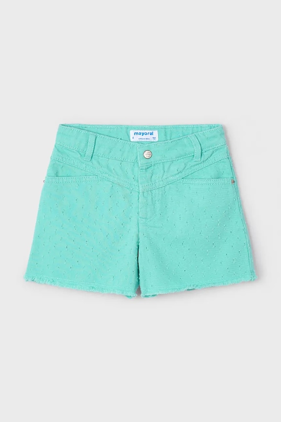 Mayoral pantaloni scurți din bumbac pentru copii 3205.6J.Mini.PPYA turcoaz SS25