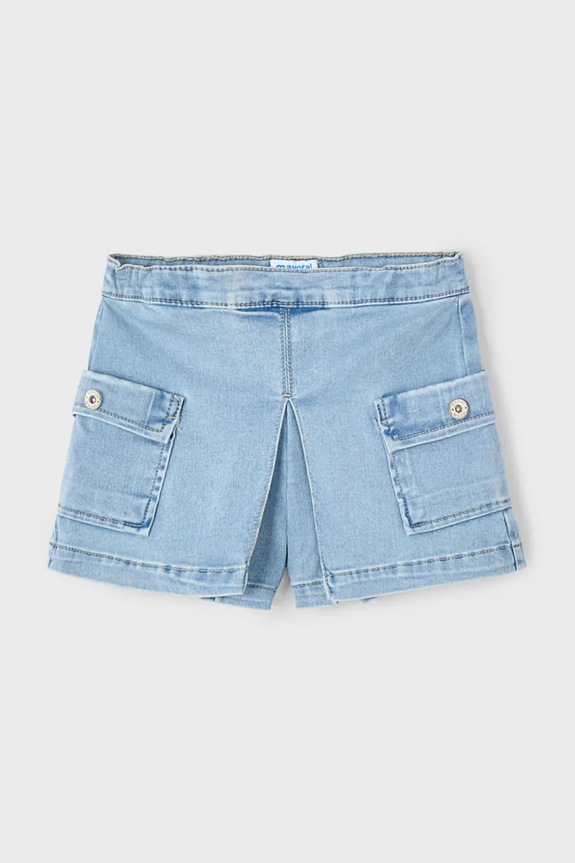 Mayoral pantaloni scurti din denim pentru copii cargo 3207.6L.Mini.PPYA albastru SS25