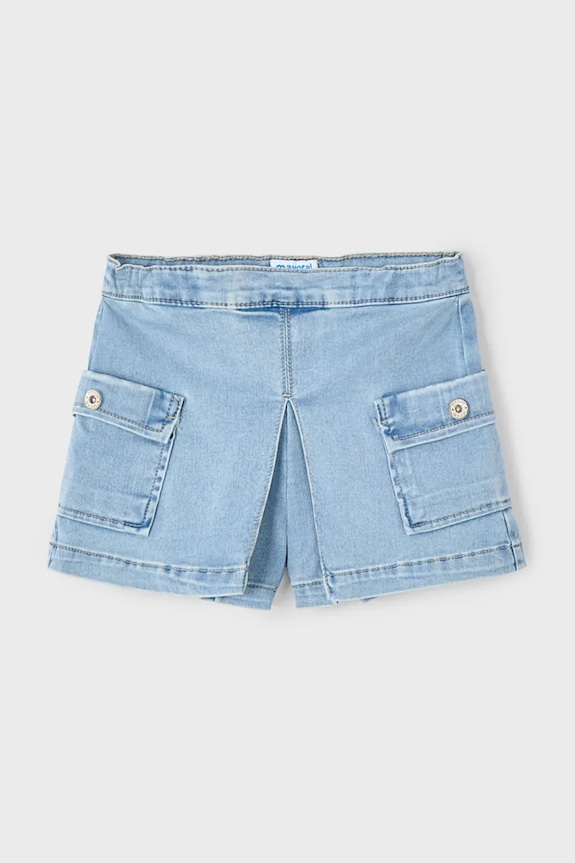 Mayoral pantaloni scurti din denim pentru copii cargo 3207.6L.Mini.PPYA albastru SS25