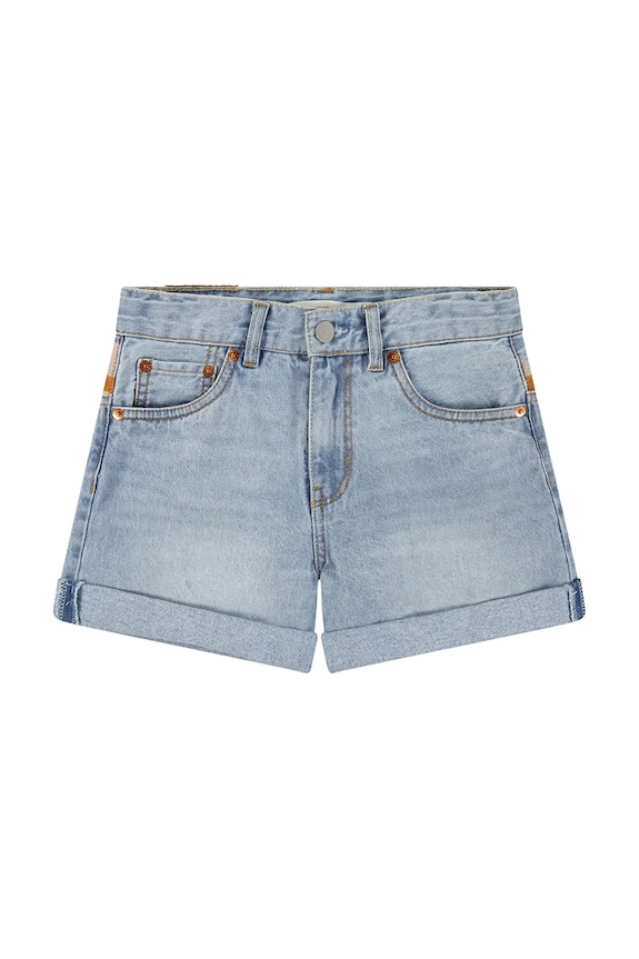 Dječje traper kratke hlače Levi's MINI MOM SHORT W EMBROIDER 3EM218 plava SS25