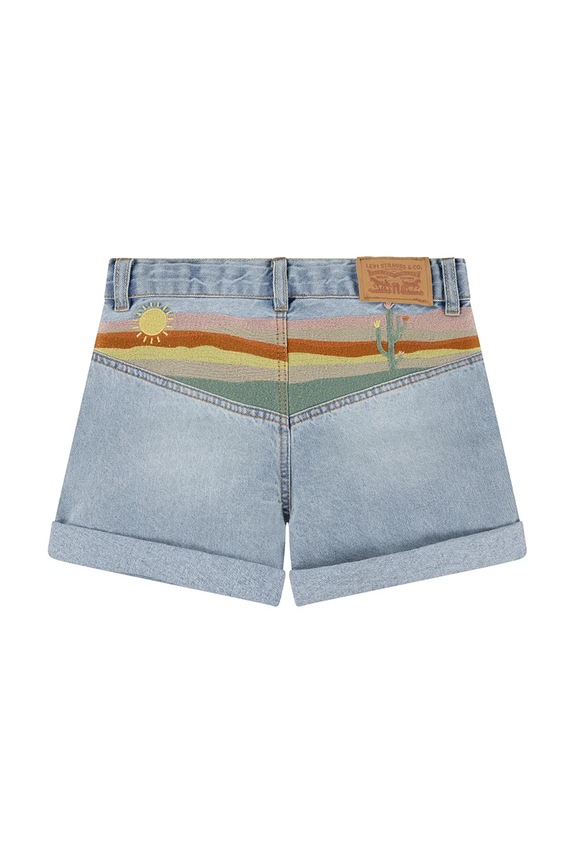 Djevojčice Dječje traper kratke hlače Levi's MINI MOM SHORT W EMBROIDER 3EM218 plava