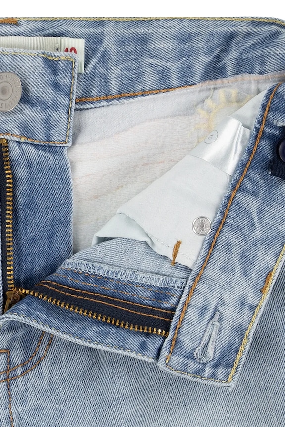 Dječje traper kratke hlače Levi's MINI MOM SHORT W EMBROIDER 3EM218