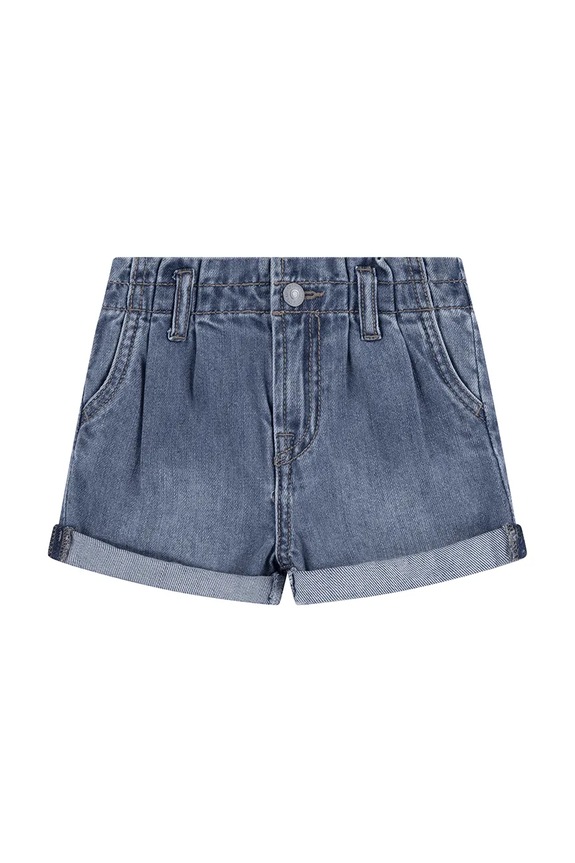 Levi's shorts in jeans bambino/a PLEAT PAPER BAG SHORT cotone blu 1EM255