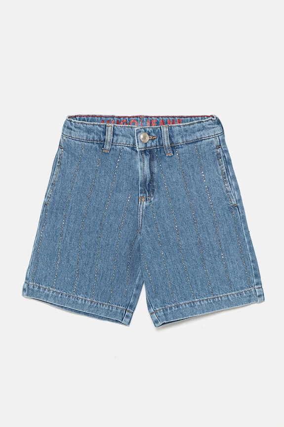 Otroške kratke hlače iz jeansa HUGO G00406.114.150 modra SS25