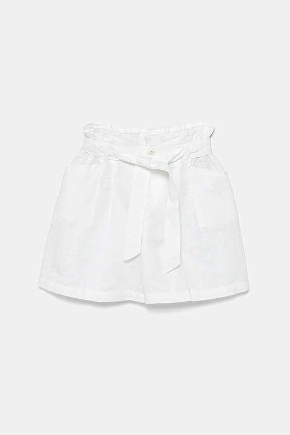 Παιδικό λινό σορτς United Colors of Benetton casual λευκό 43WBC902D.G.Seasonal
