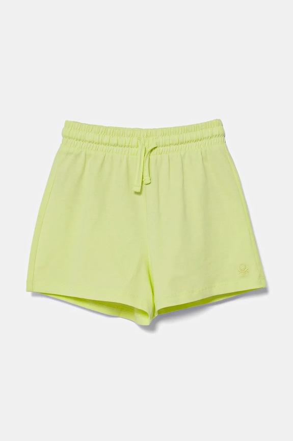 United Colors of Benetton gyerek pamut rövidnadrág dzsörzé zöld 3BL0G901T.P.Seasonal