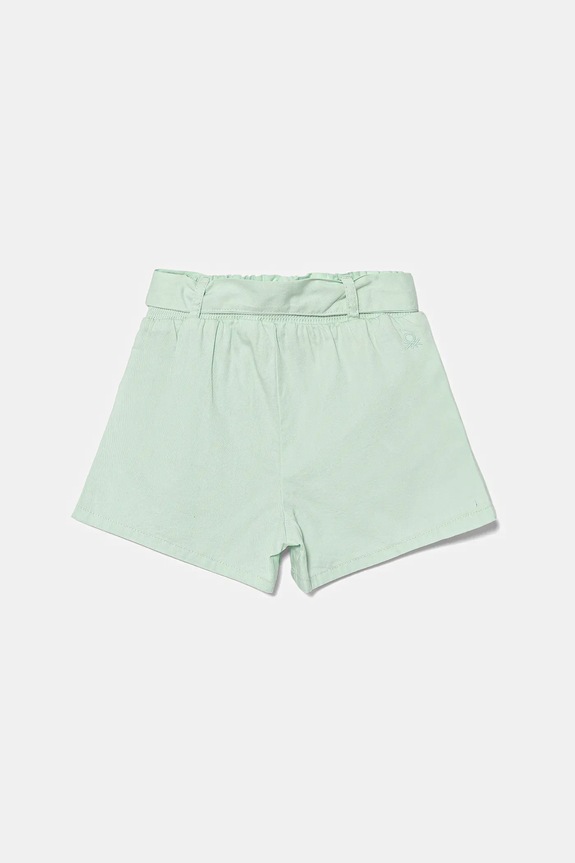 Detské bavlnené šortky United Colors of Benetton 47RGG9030.P.Seasonal zelená SS25