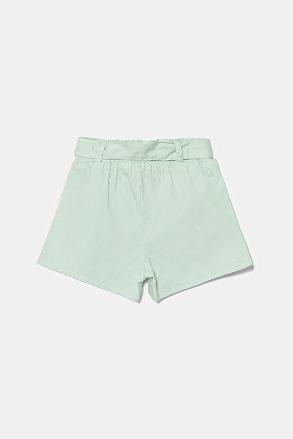 Detské bavlnené šortky United Colors of Benetton 47RGG9030.P.Seasonal zelená SS25