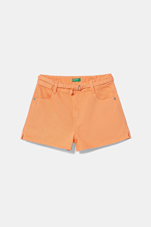Detské rifľové krátke nohavice United Colors of Benetton bavlna oranžová 4PLRC903Z.G.Seasonal