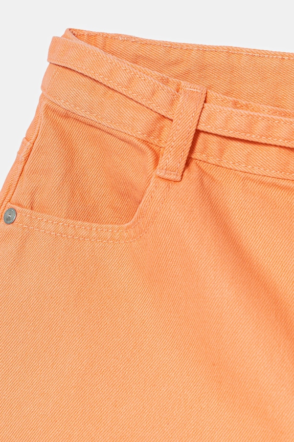 Dievča Detské rifľové krátke nohavice United Colors of Benetton 4PLRC903Z.G.Seasonal oranžová