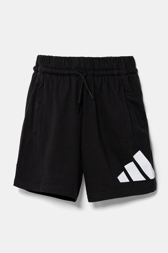 Detské bavlnené šortky adidas JE1391 čierna SS25
