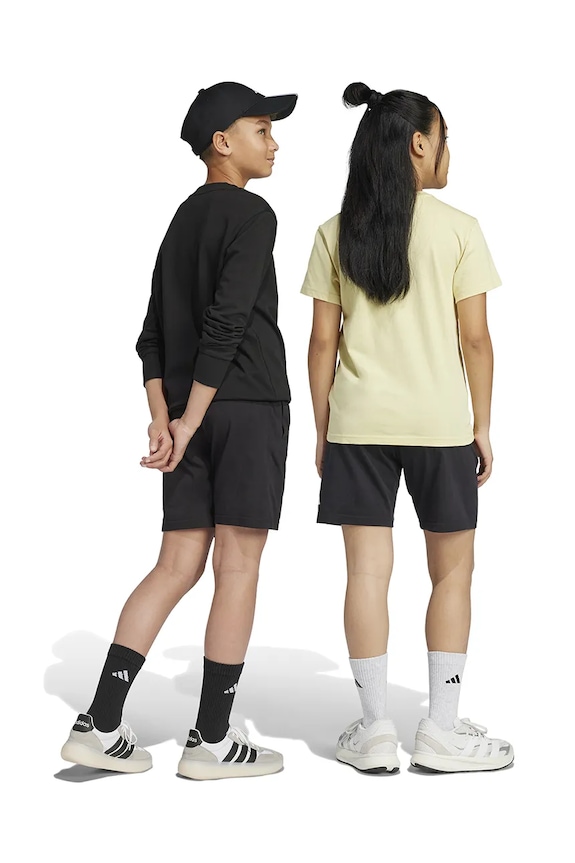 Detské bavlnené šortky adidas JE1391 čierna