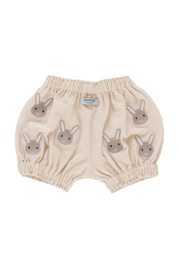 Băieți Donsje pantaloni scurți din bumbac pentru bebeluși Carson Bloomers Bunnies 3029802 bej