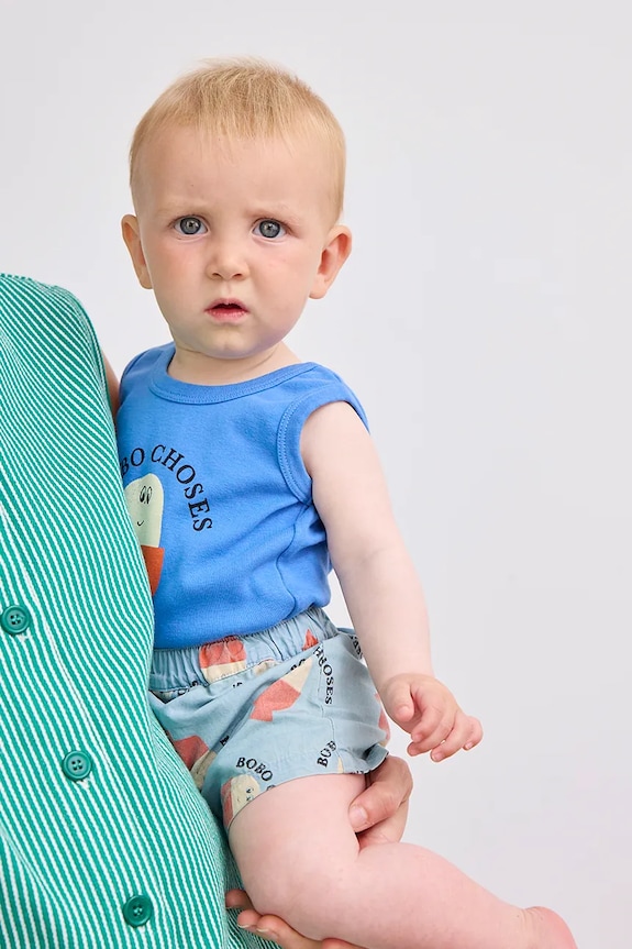 Dětské bavlněné šortky Bobo Choses Morning Egg 125AB048 modrá