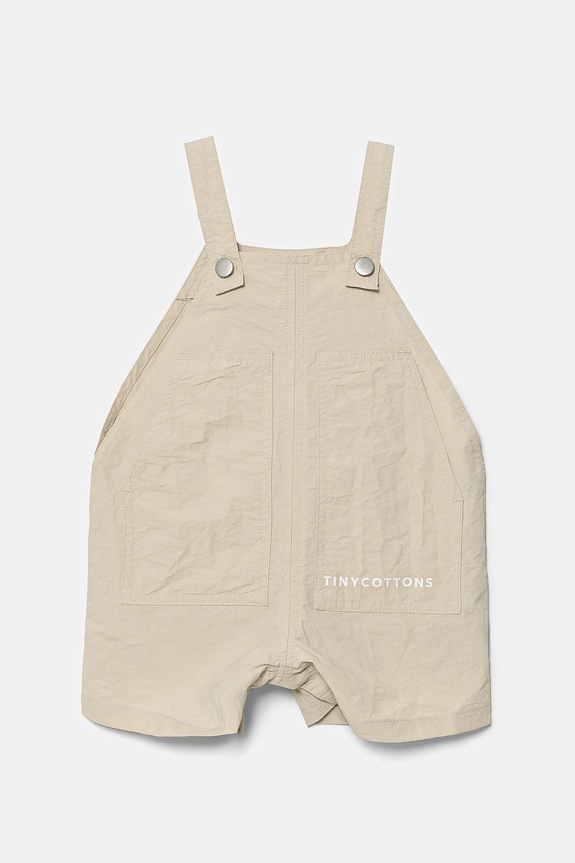 Kombinezon za bebe Tinycottons SOLID SHORT DUNGAREE bež SS25.254