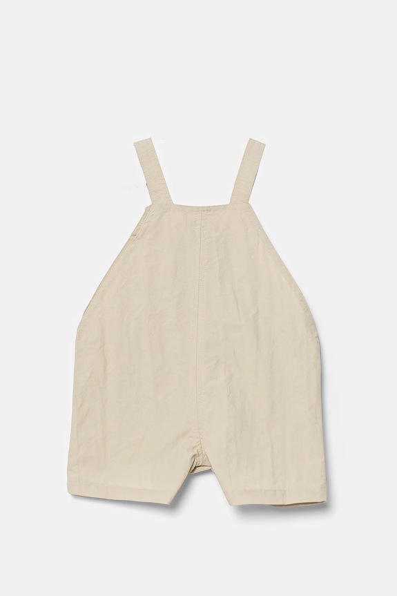 Kombinezon za bebe Tinycottons SOLID SHORT DUNGAREE SS25.254 bež SS25